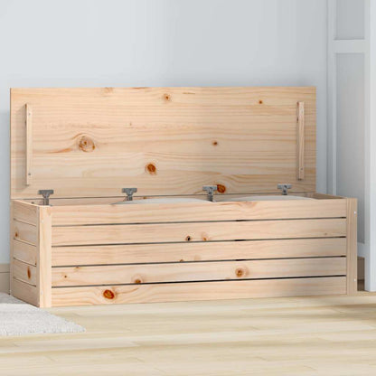 Storage Box 89x36,5x33 cm Solid Wood Pine Natural 109 x 36.5 x 33 cm
