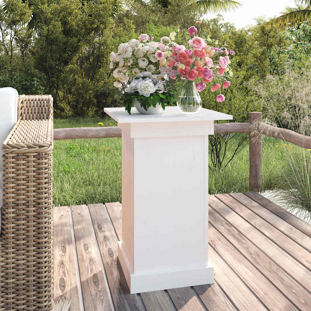Flower Stand Solid Wood Pine White 40 x 40 x 60 cm