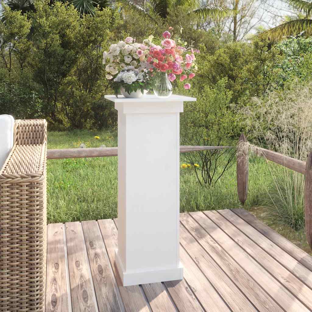 Flower Stand Solid Wood Pine White 40 x 40 x 90 cm