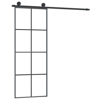vidaXL Sliding Door with Hardware Set 76x205 cm ESG Glass&Aluminium 2