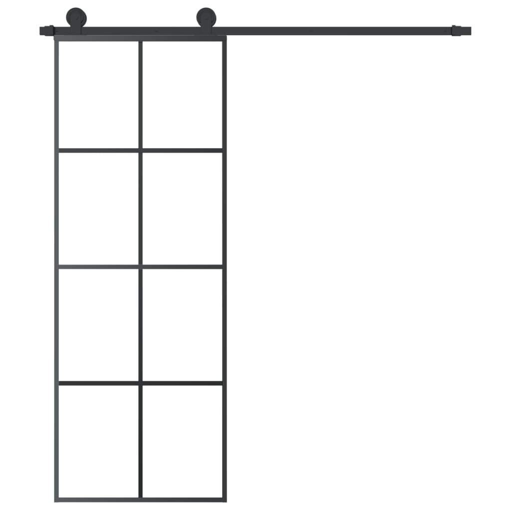 vidaXL Sliding Door with Hardware Set 76x205 cm ESG Glass&Aluminium 3