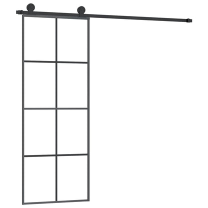 vidaXL Sliding Door with Hardware Set 76x205 cm ESG Glass&Aluminium 2