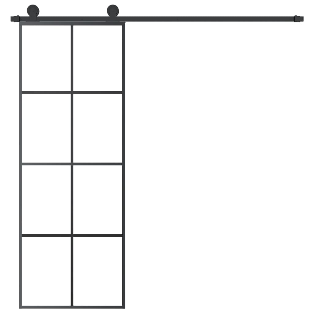 vidaXL Sliding Door with Hardware Set 76x205 cm ESG Glass&Aluminium 3