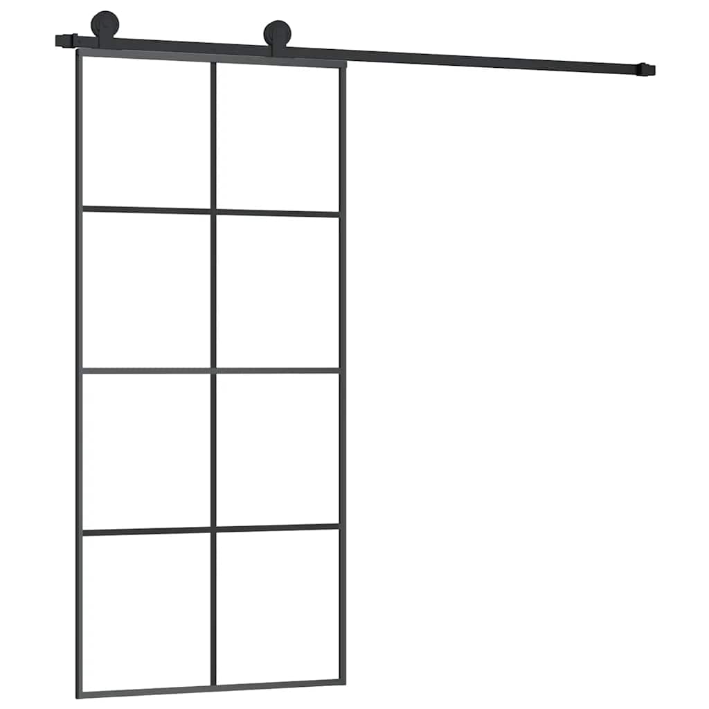 vidaXL Sliding Door with Hardware Set 90x205 cm ESG Glass&Aluminium 2