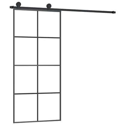 vidaXL Sliding Door with Hardware Set 90x205 cm ESG Glass&Aluminium 2