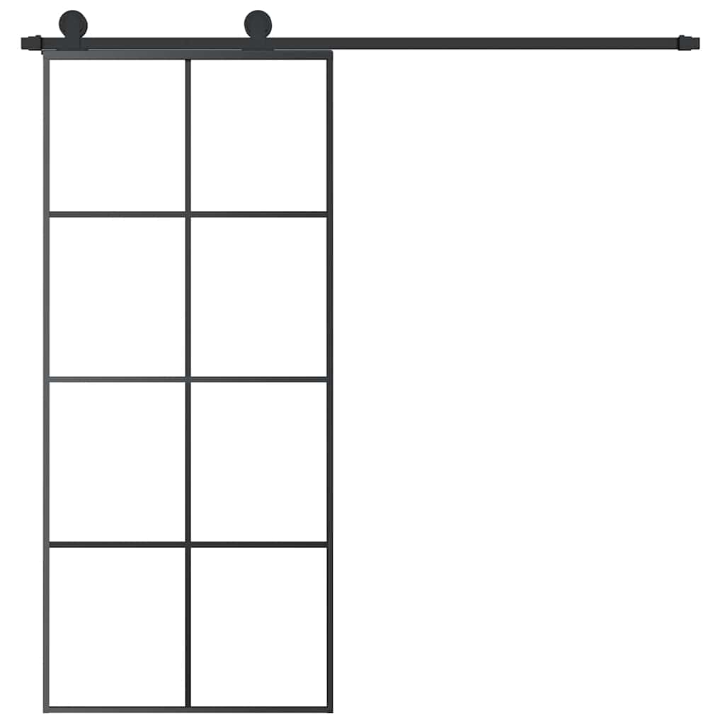 vidaXL Sliding Door with Hardware Set 90x205 cm ESG Glass&Aluminium 3