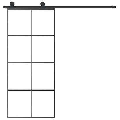 vidaXL Sliding Door with Hardware Set 90x205 cm ESG Glass&Aluminium 3