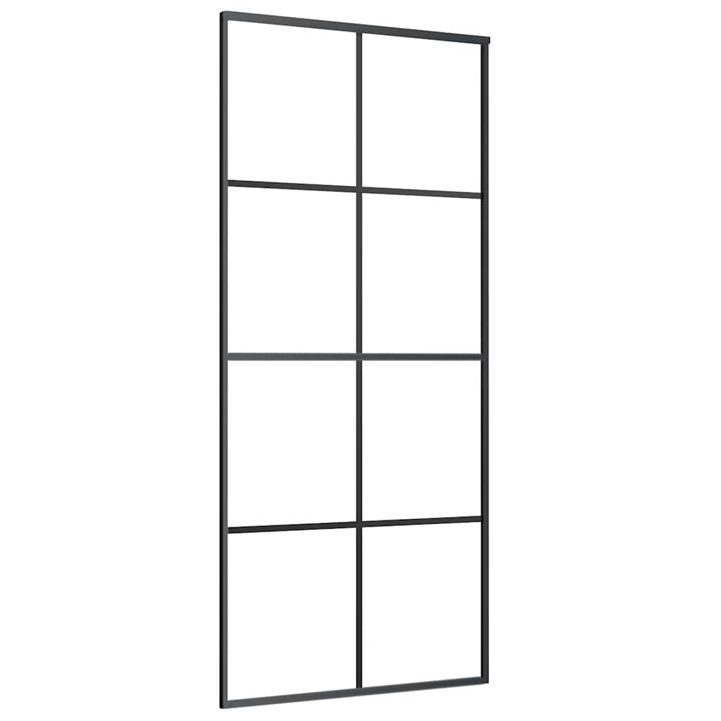 vidaXL Sliding Door with Hardware Set 90x205 cm ESG Glass&Aluminium 4