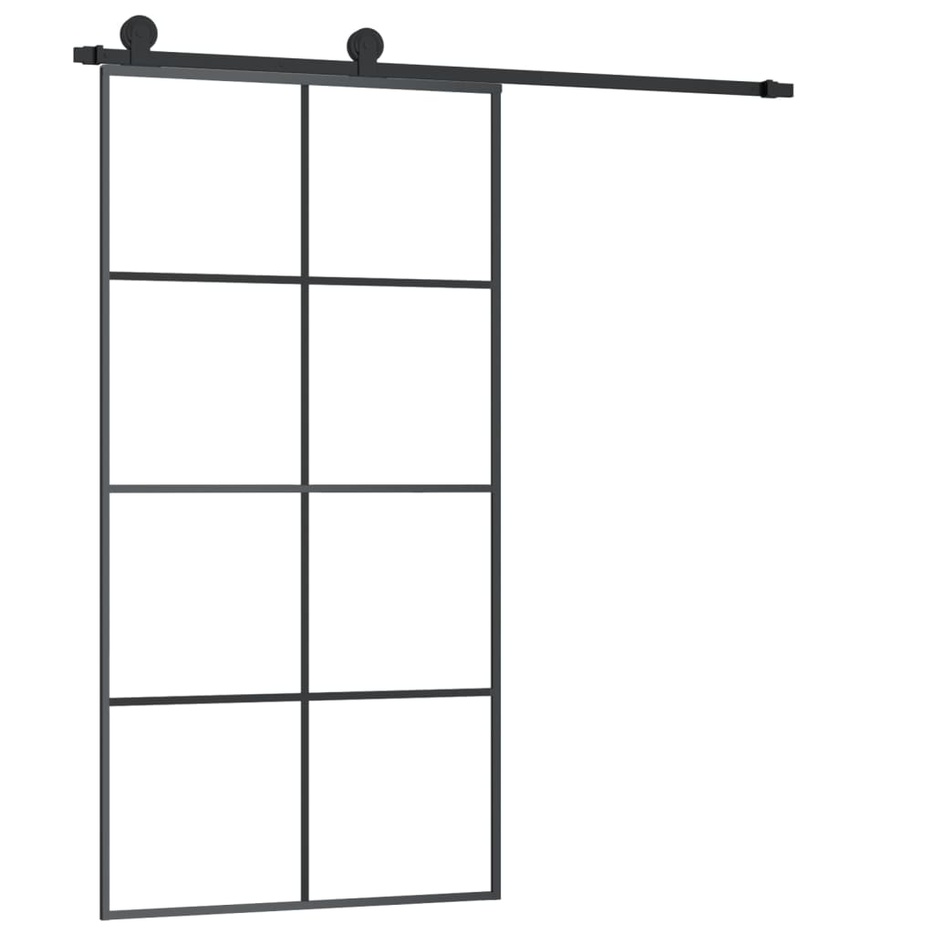 vidaXL Sliding Door with Hardware Set 102,5x205 cm ESG Glass&Aluminium 2