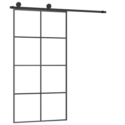 vidaXL Sliding Door with Hardware Set 102,5x205 cm ESG Glass&Aluminium 2