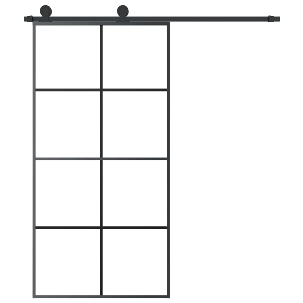 vidaXL Sliding Door with Hardware Set 102,5x205 cm ESG Glass&Aluminium 3