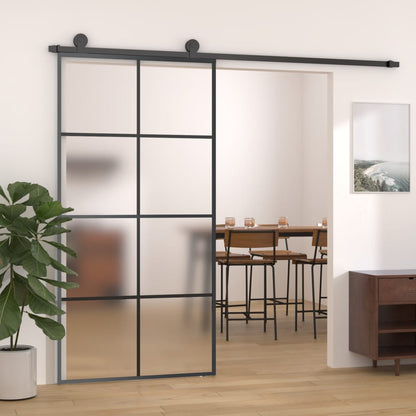 vidaXL Sliding Door with Hardware Set 102,5x205 cm ESG Glass&Aluminium 1