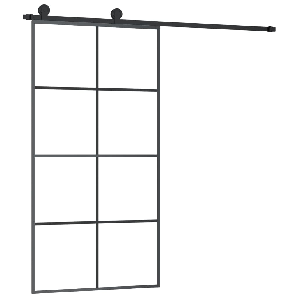 vidaXL Sliding Door with Hardware Set 102,5x205 cm ESG Glass&Aluminium 2
