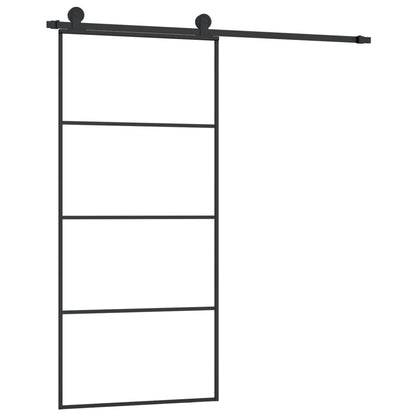 vidaXL Sliding Door with Hardware Set 90x205 cm ESG Glass&Aluminium 2
