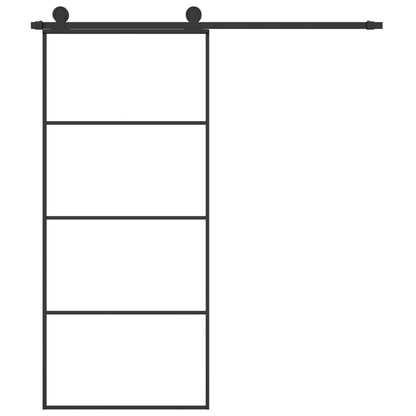 vidaXL Sliding Door with Hardware Set 90x205 cm ESG Glass&Aluminium 3