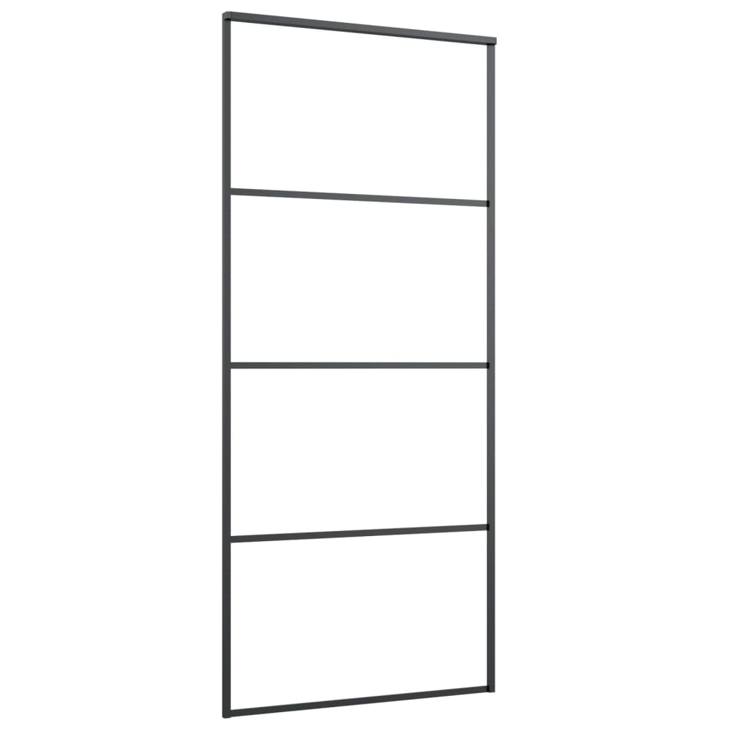vidaXL Sliding Door with Hardware Set 90x205 cm ESG Glass&Aluminium 4