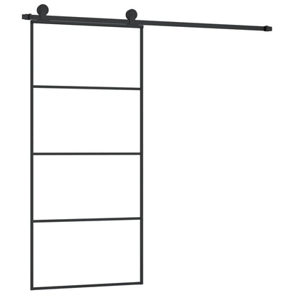 vidaXL Sliding Door with Hardware Set 90x205 cm ESG Glass&Aluminium 2