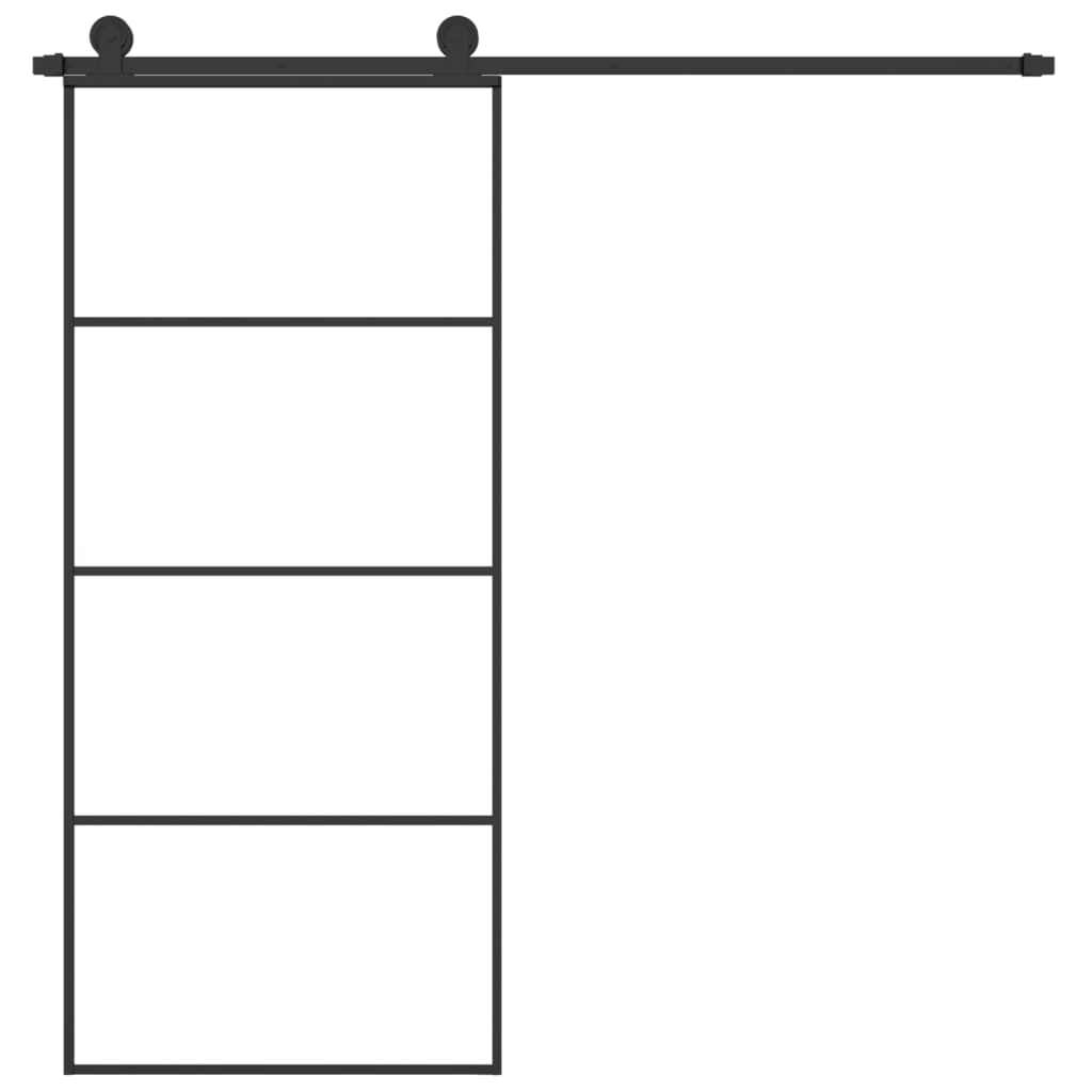 vidaXL Sliding Door with Hardware Set 90x205 cm ESG Glass&Aluminium 3
