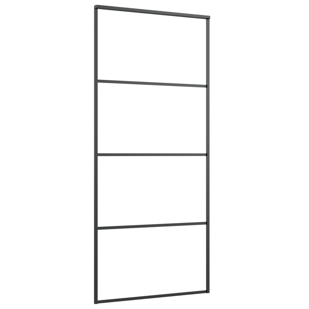 vidaXL Sliding Door with Hardware Set 90x205 cm ESG Glass&Aluminium 4