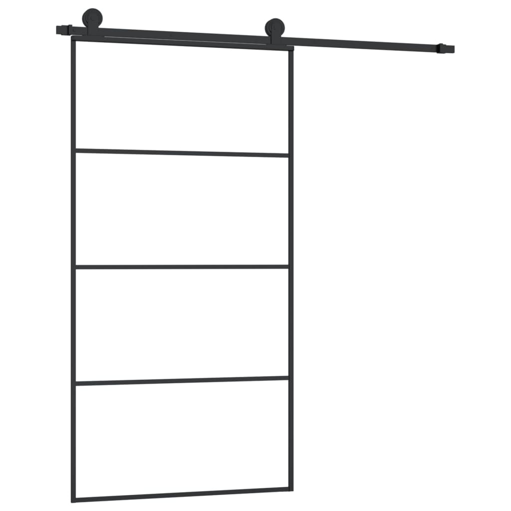 vidaXL Sliding Door with Hardware Set 102,5x205 cm ESG Glass&Aluminium 2