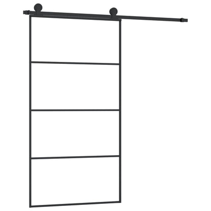 vidaXL Sliding Door with Hardware Set 102,5x205 cm ESG Glass&Aluminium 2