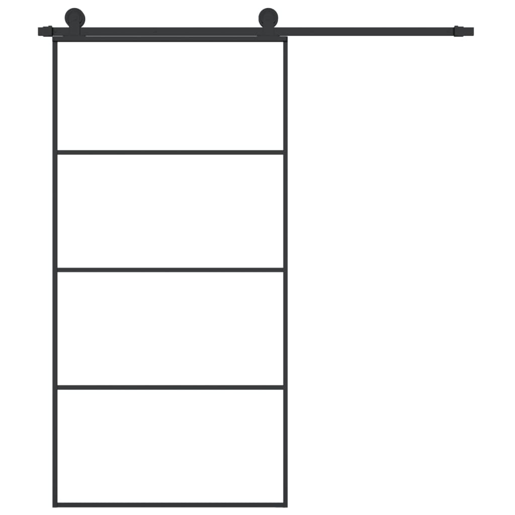 vidaXL Sliding Door with Hardware Set 102,5x205 cm ESG Glass&Aluminium 3