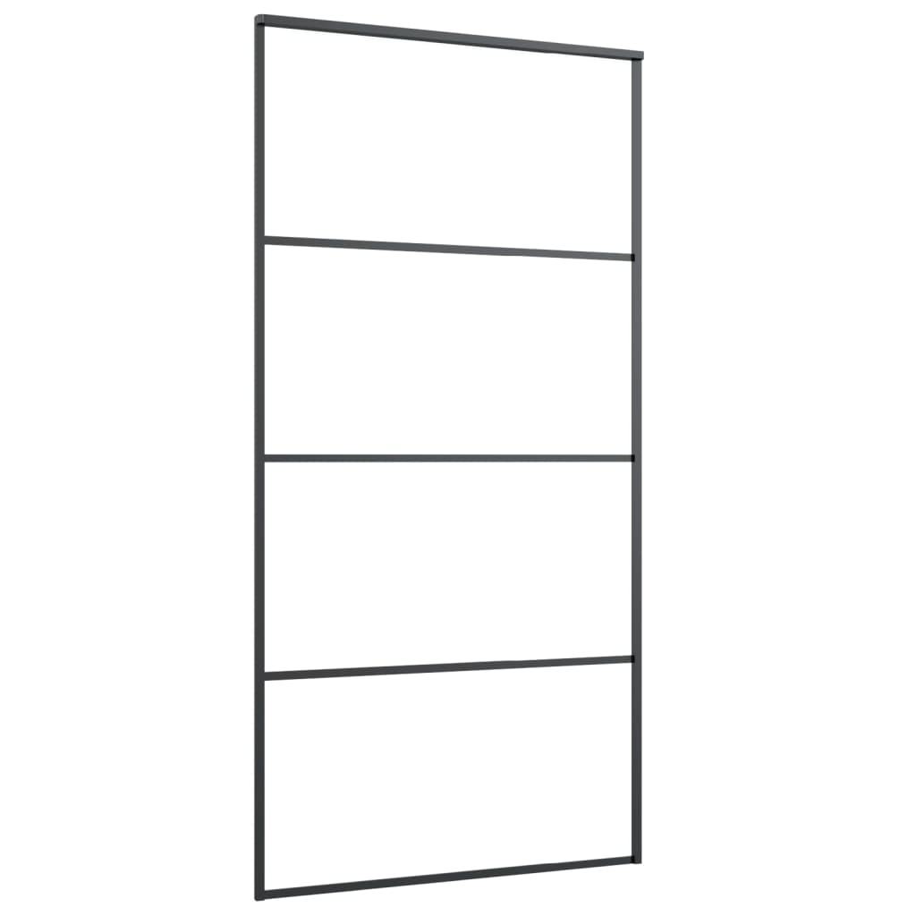 vidaXL Sliding Door with Hardware Set 102,5x205 cm ESG Glass&Aluminium 4