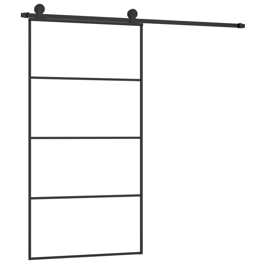 vidaXL Sliding Door with Hardware Set 102,5x205 cm ESG Glass&Aluminium 2