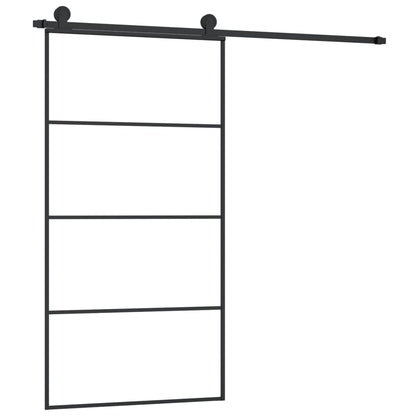vidaXL Sliding Door with Hardware Set 102,5x205 cm ESG Glass&Aluminium 2