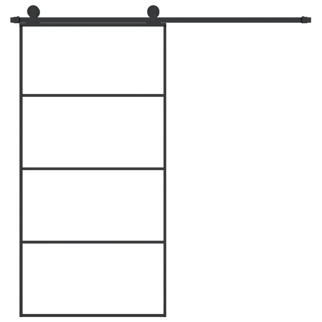 vidaXL Sliding Door with Hardware Set 102,5x205 cm ESG Glass&Aluminium 3