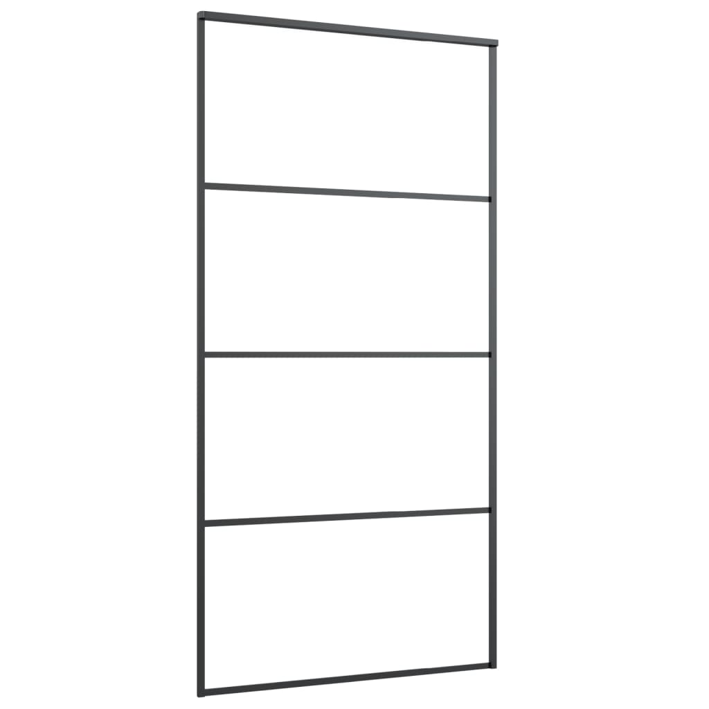 vidaXL Sliding Door with Hardware Set 102,5x205 cm ESG Glass&Aluminium 4