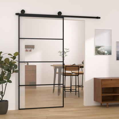 vidaXL Sliding Door with Hardware Set 102,5x205 cm ESG Glass&Aluminium 1