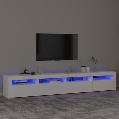 TV Cabinet with LED Lights 240x35x40 cm White