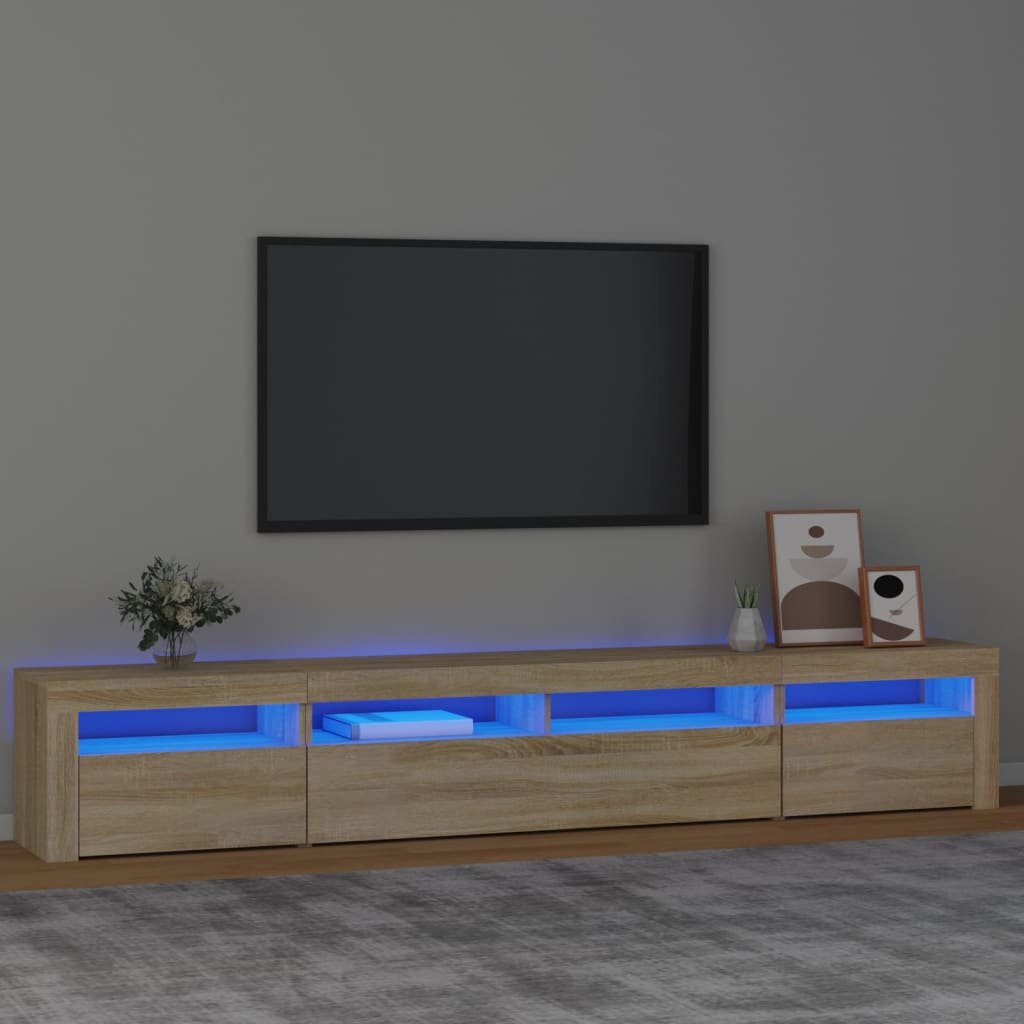 TV Cabinet with LED Lights 240x35x40 cm Sonoma oak
