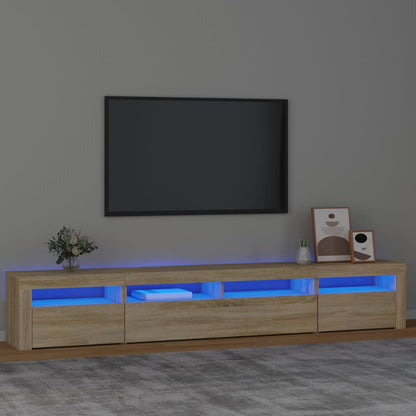 TV Cabinet with LED Lights 240x35x40 cm Sonoma oak