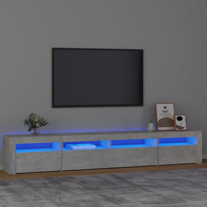 TV Cabinet with LED Lights 240x35x40 cm Concrete grey