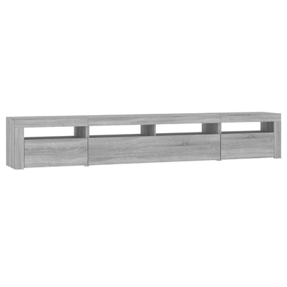 vidaXL TV Cabinet with LED Lights Grey Sonoma 240x35x40 cm 6