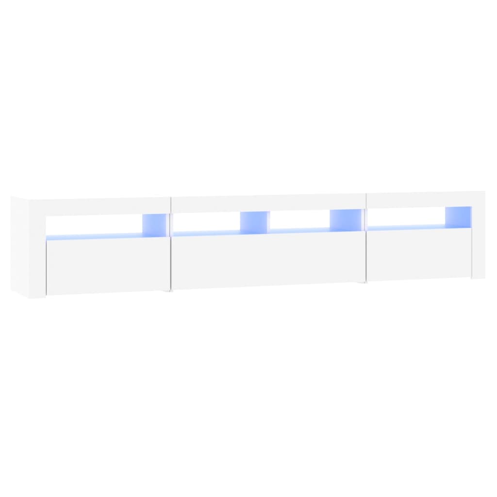 TV Cabinet with LED Lights 210x35x40 cm White