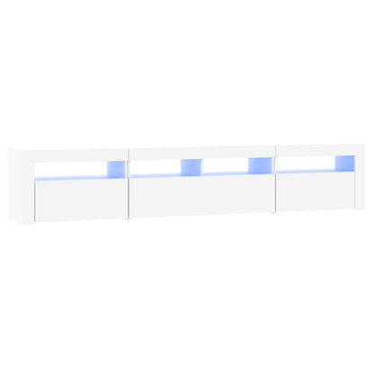 TV Cabinet with LED Lights 210x35x40 cm White