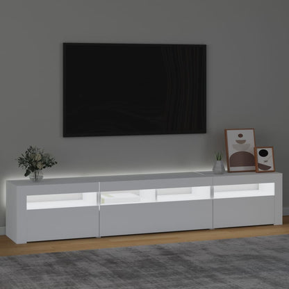 TV Cabinet with LED Lights 210x35x40 cm White