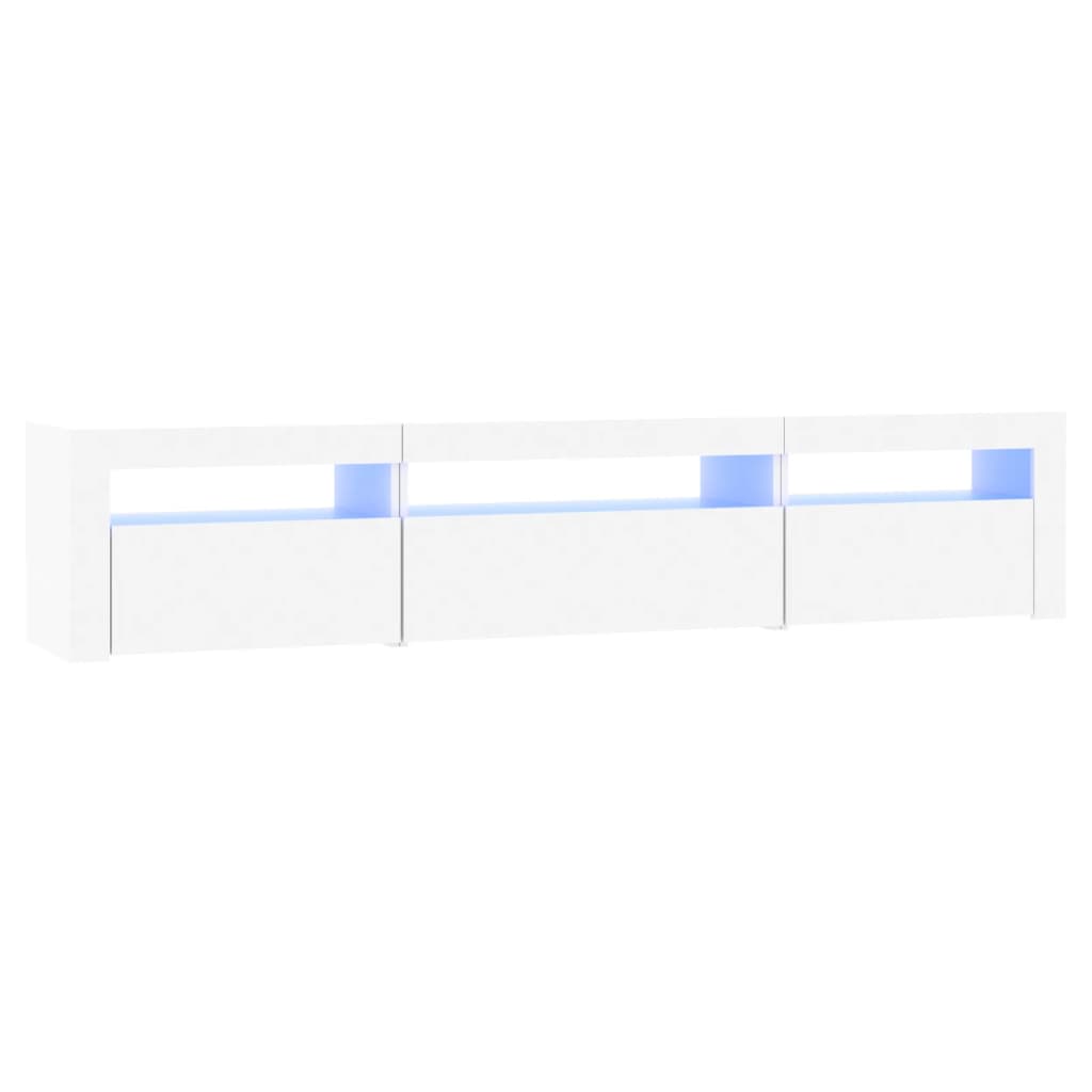 TV Cabinet with LED Lights 195x35x40 cm White