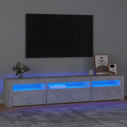 TV Cabinet with LED Lights 195x35x40 cm Concrete grey