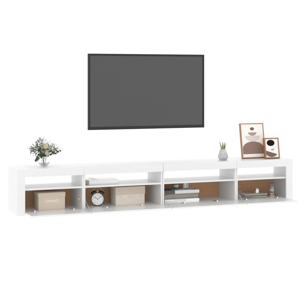 TV Cabinet with LED Lights 270x35x40 cm White 270 cm
