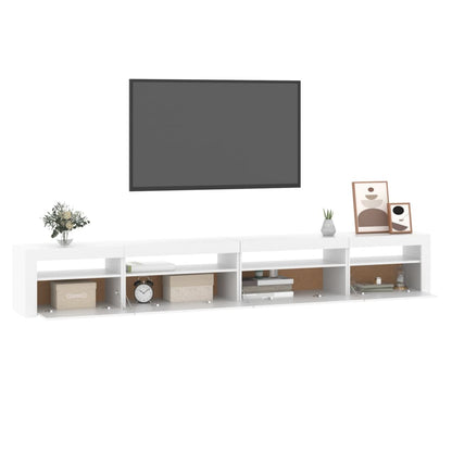 TV Cabinet with LED Lights 270x35x40 cm White 270 cm