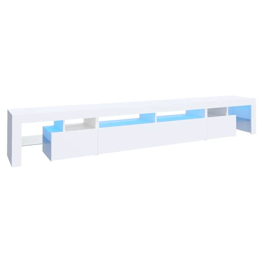 vidaXL TV Cabinet with LED Lights White 260x36,5x40 cm 2
