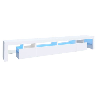 vidaXL TV Cabinet with LED Lights White 260x36,5x40 cm 2