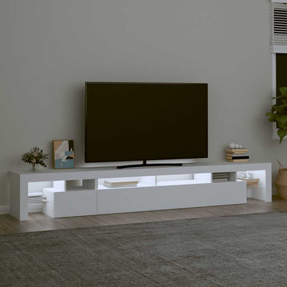 vidaXL TV Cabinet with LED Lights White 260x36,5x40 cm 3