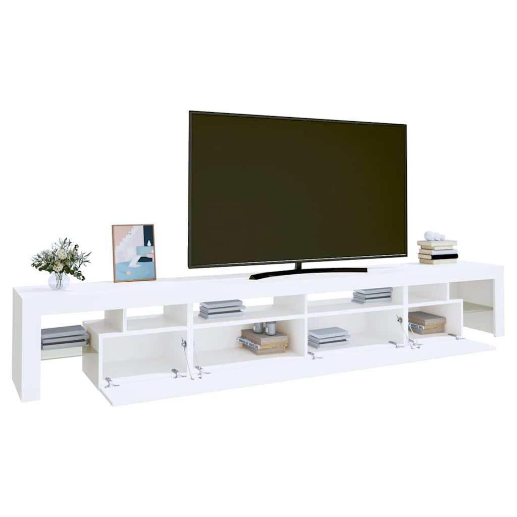 TV Cabinet with LED Lights 260x36,5x40 cm 2 White