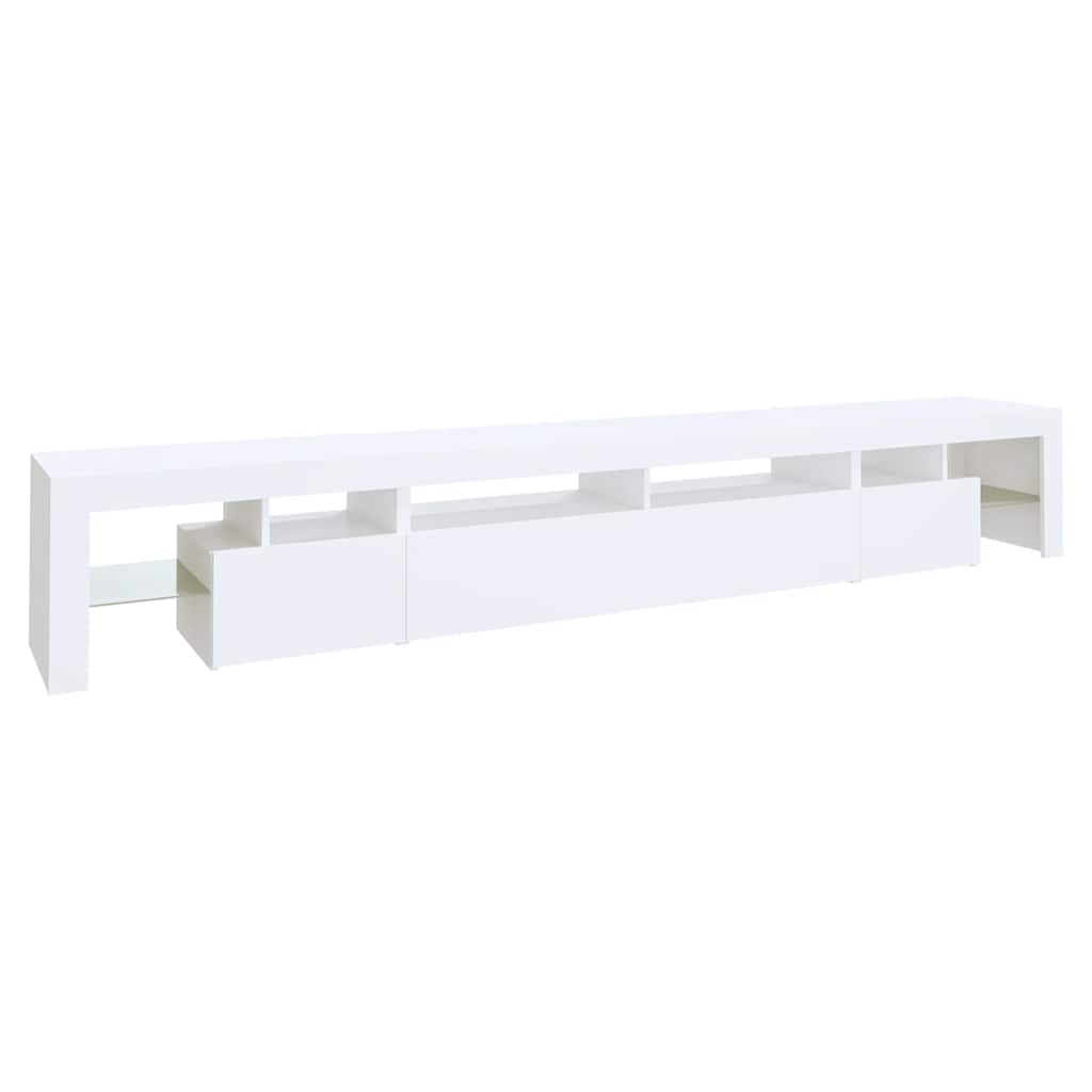 vidaXL TV Cabinet with LED Lights White 260x36,5x40 cm 6