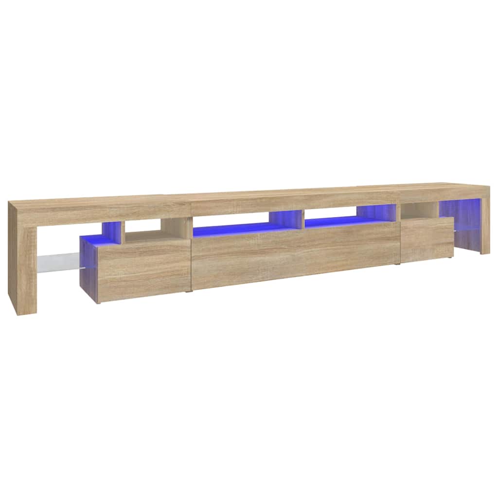 TV Cabinet with LED Lights 260x36,5x40 cm 2 Sonoma oak